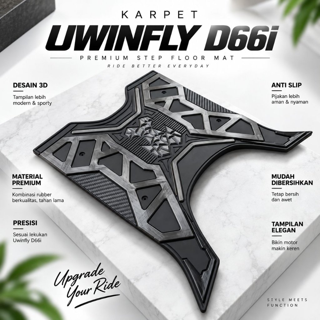 Motopad27 Uwinfly D66i Tapete Premium Material De Borracha Antiderrapante Parafusos De Instalação Livre
