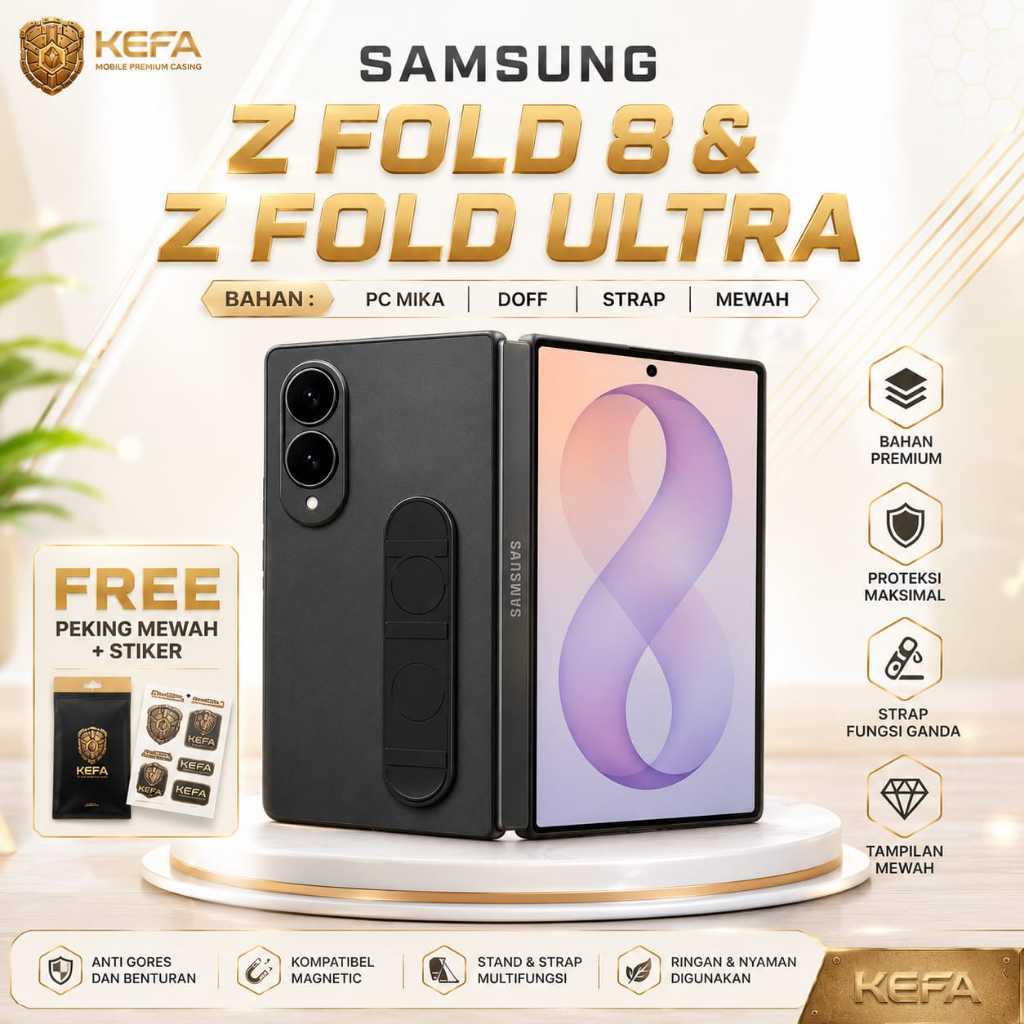 KEFA-Capa SAMSUNG GALAXY Z FOLD 8 Silicone Flip Invólucro Anel De Couro Magsave 
