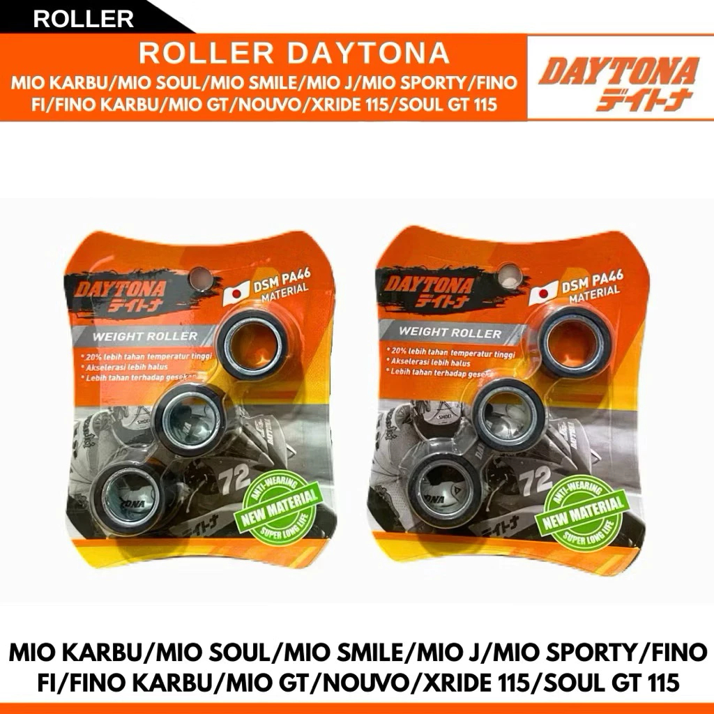 DAYTONA ROLLER RACING MIO SPORTY SMILE SOUL J GT X RIDE FINO NOUVO 110 115 Carbono (125 Diferente) 3 PCS 100 % ORIGINAL 