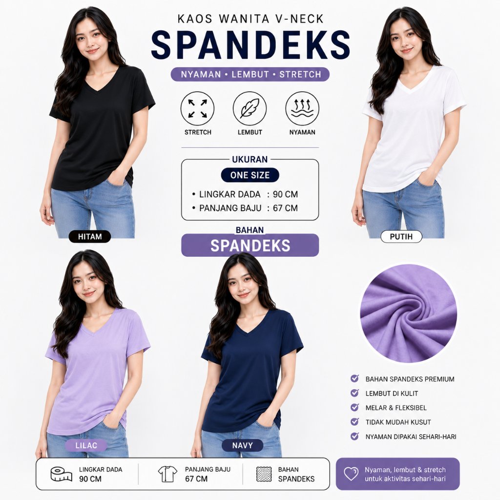 Camiseta Feminina De Elastano Com Decote Em V Tamanho Único 90 cm Manga Curta Material Confortável Elástico