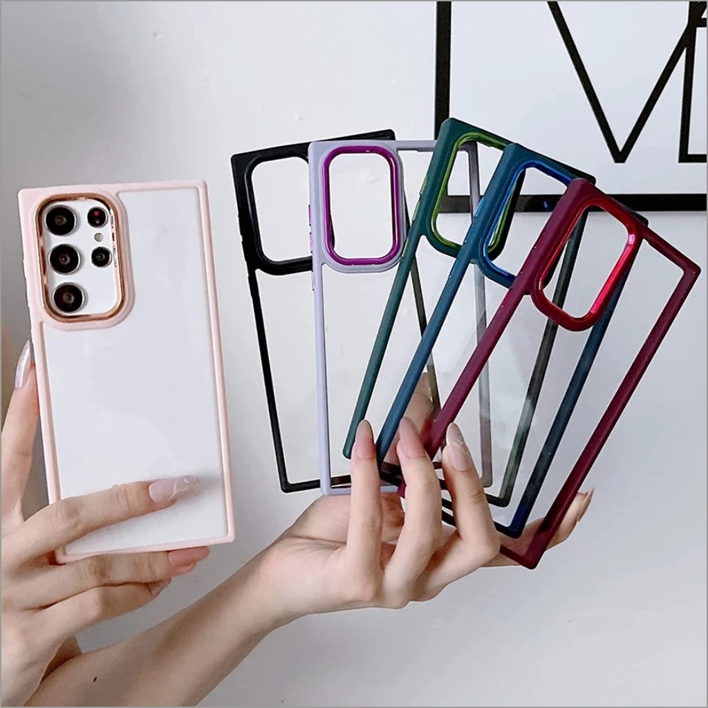 Capa Metálica Cromada Samsung A02 M02 A03S A02S M02S A03 A13 A14 A22 4G A23 A24 A32 4G A33 A34 A30S A50 A50S A53 A73 De 