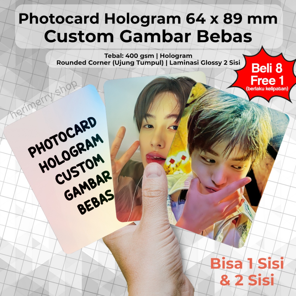 Cartão Fotográfico Com Holograma Tamanho Grande 64x89 mm Imagem Gratuita Personalizada-Photocard Personalizado Kpop Anim