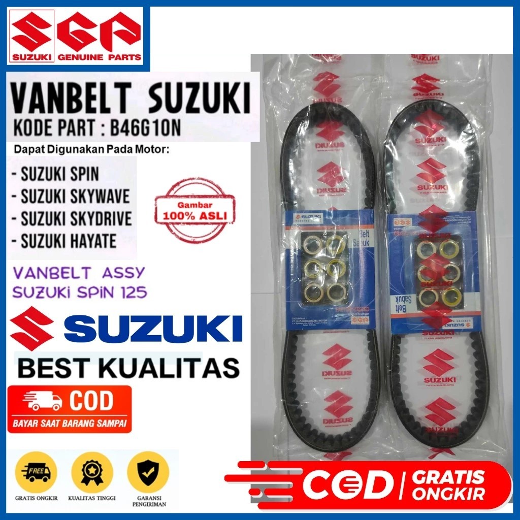 VANBELT VAN BELT V-ASSY PLUS ROLLER SPIN SKYWAVE SKYDRIVE HAYATE B46G10 SUZUKI 27601B46G10N000