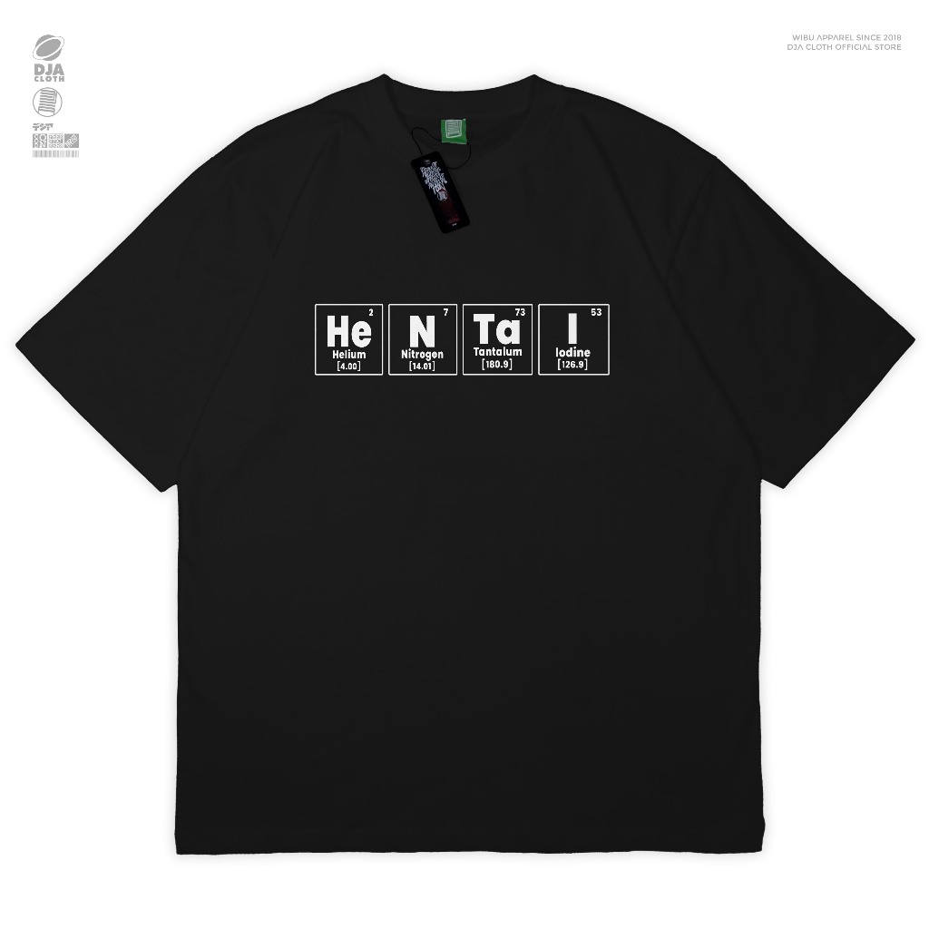 DJA Kaos Hentai Tabela Periódica De Elementos Químicos Camiseta Anime Manga Roupas