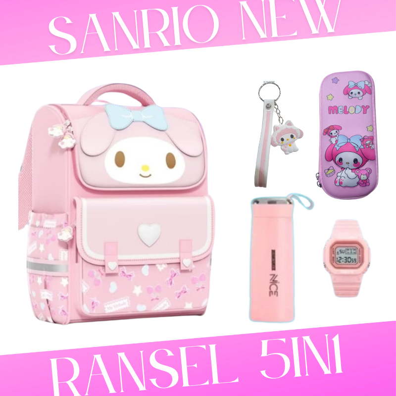 Mochila My Melody Sanrio New Girls – Leve , Bonita E Durável Adequada Para Jardim De Infância Escola Primária