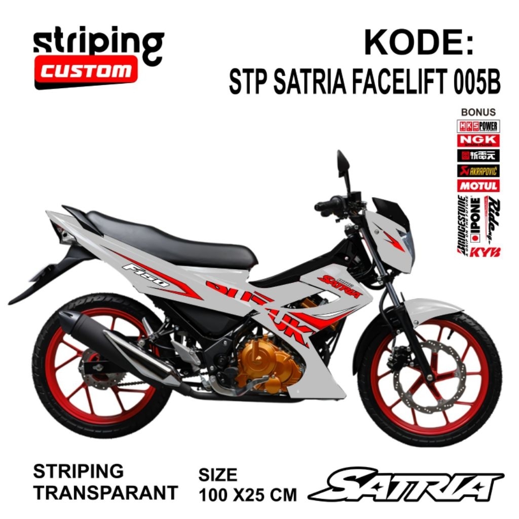 Adesivo Decalque De Tira De COSTAM Transparente SATRIA FU 150 Corpo SEMI FUL