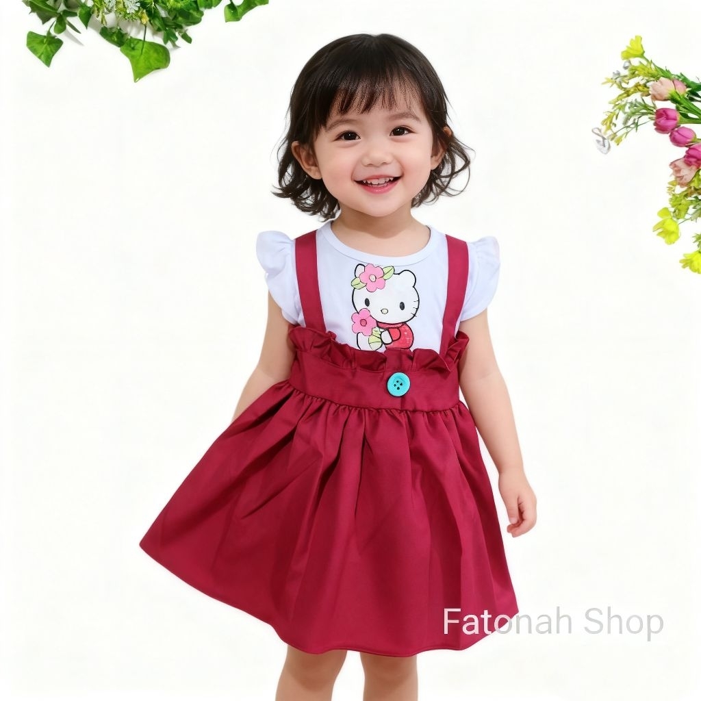 Vestidos Infantis De 1 A 2 Anos , Roupas Para Meninas , moscrepe hellokitty ov (Vestido Crepe)