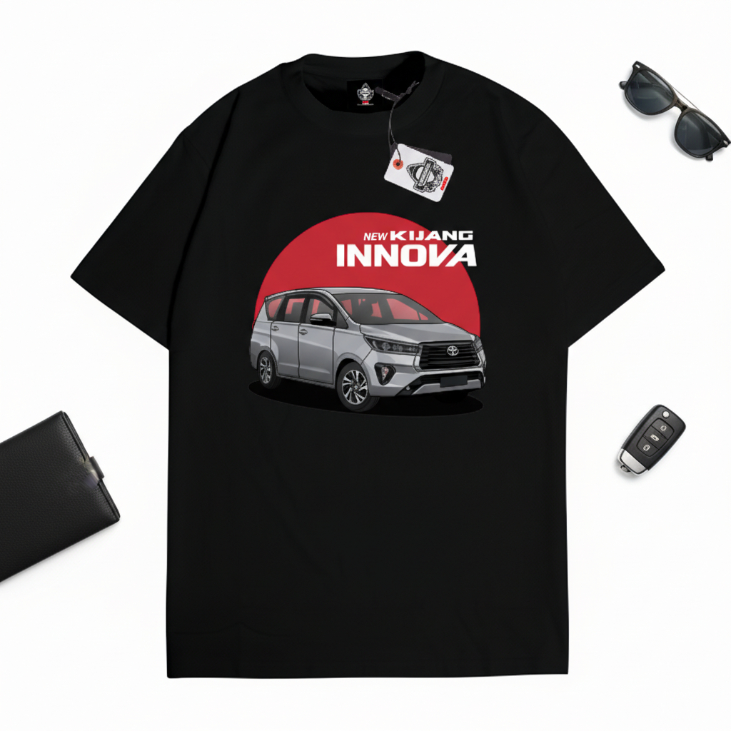 KARIMAKE Nova Camiseta Kijang Innova Carro Toyota Roupas Automotivas Distro Algodão Penteado 24s