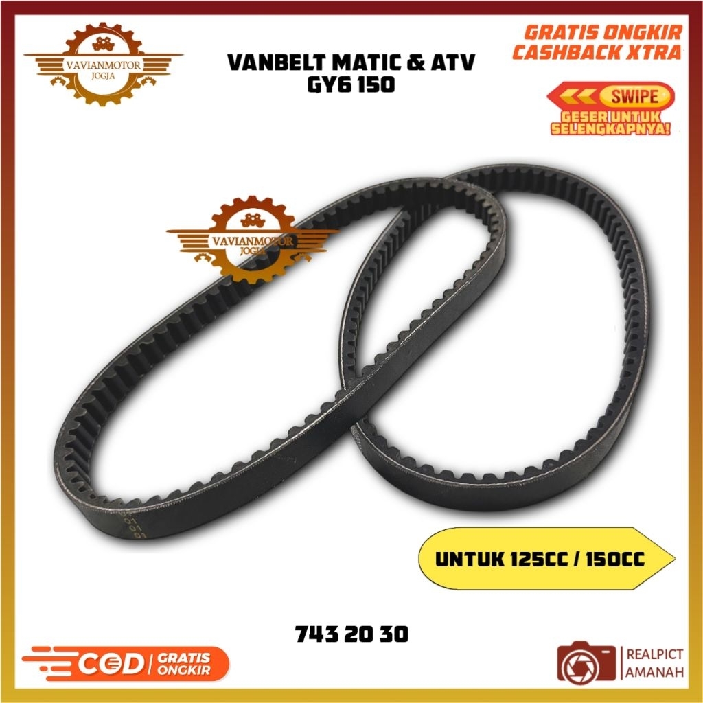 MESIN Vanbelt GY6 125cc 150cc Tamanho 743-20-30 Motor Automático ATV 4T Para Motocicleta-Adequado Todos Os Tipos GY6 Chi