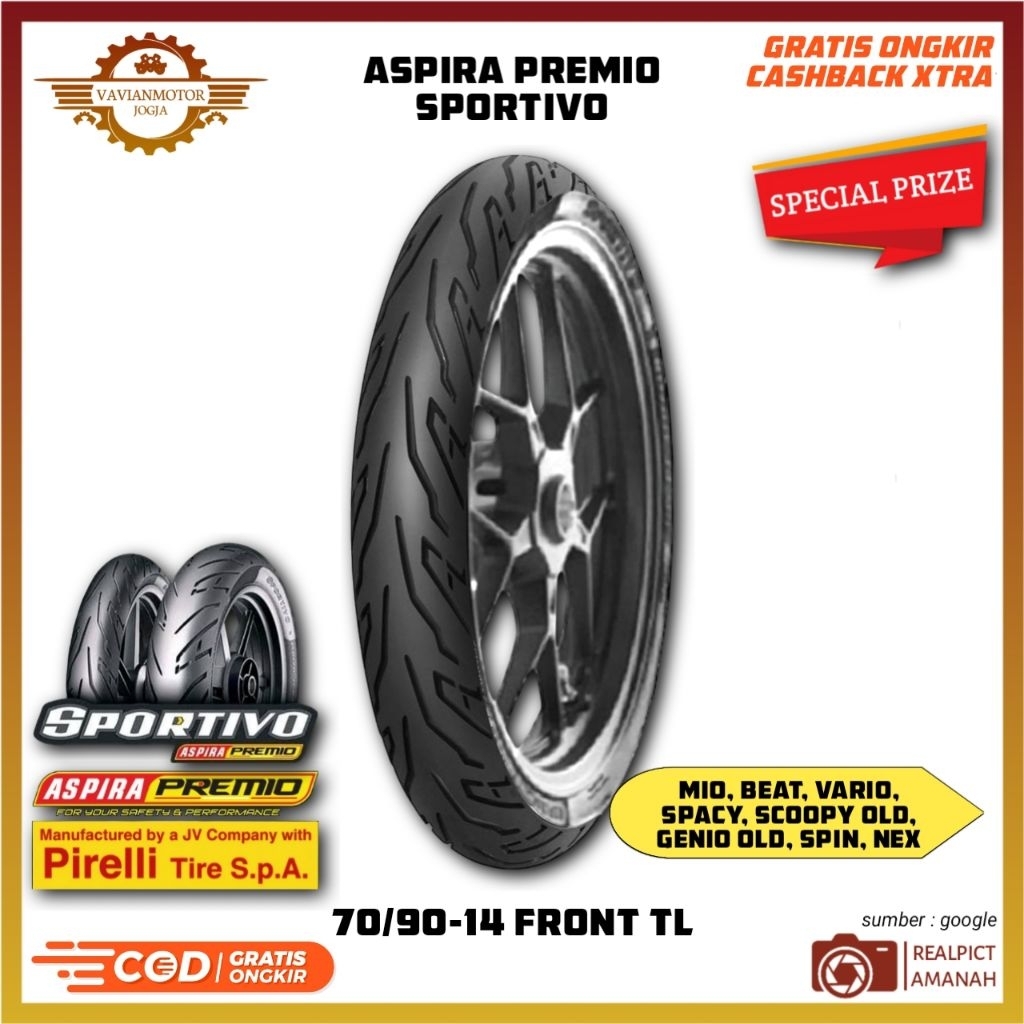 Pneu Aspira Premio Sportivo 1 70/90-14 Adequado Para Mio Beat Vario Spacy Scoopy Spin Nex – Mais Recente Melhor Qualidad