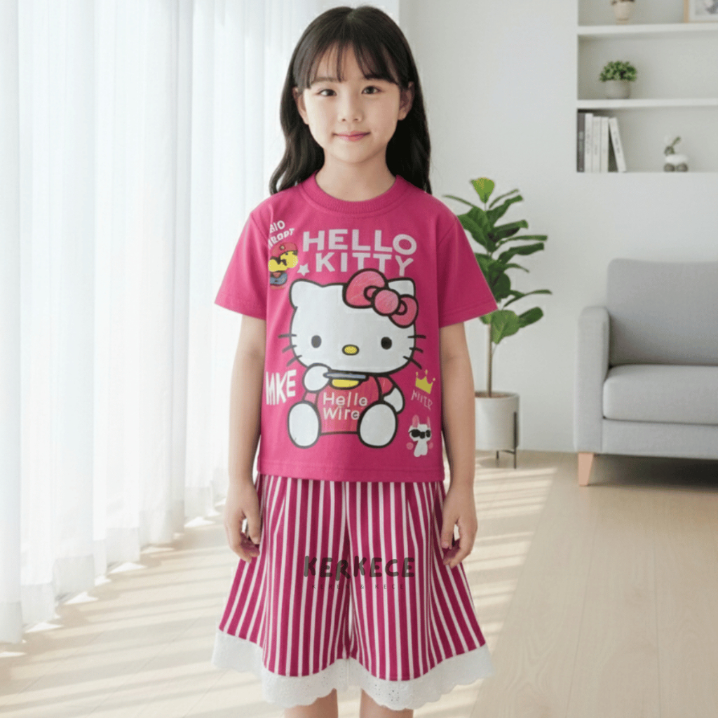 Conjunto Feminino Com Estampa De Personagem , Shorts Estampados Em Tela , Roupas Femininas , Idades De 1 A 6 Anos
