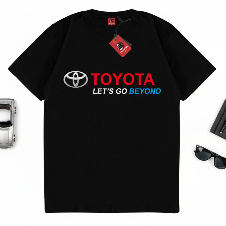 Camiseta Automotiva Sakazuki Logotipo Toyota Lets Go Beyond Casual Distro Algodão Masculino Penteado 24s