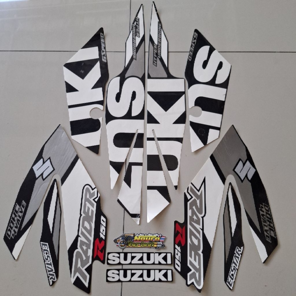 Suzuki satria fu f 150 led raider 2016 2017 2018 2019 2020 Lista De Carroceria Padrão Preto E Branco