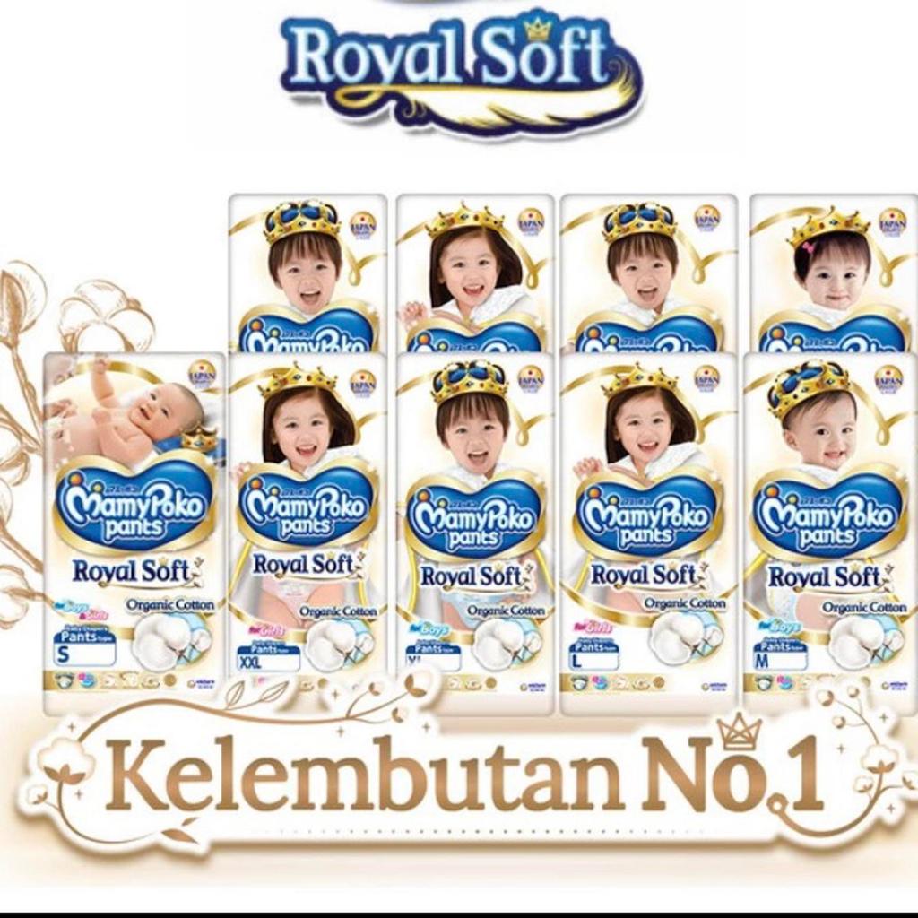 MamyPoko Royal Soft Todos Os Tamanhos/Fraldas Para Bebês Mamy Poko Premium Descartáveis Macias Reais Mais