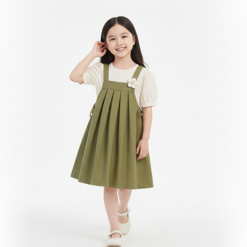 Vestido Geral Para Crianças De 1 A 6 Anos-Conjunto Macacão Liora Infantil-Terno Feminino