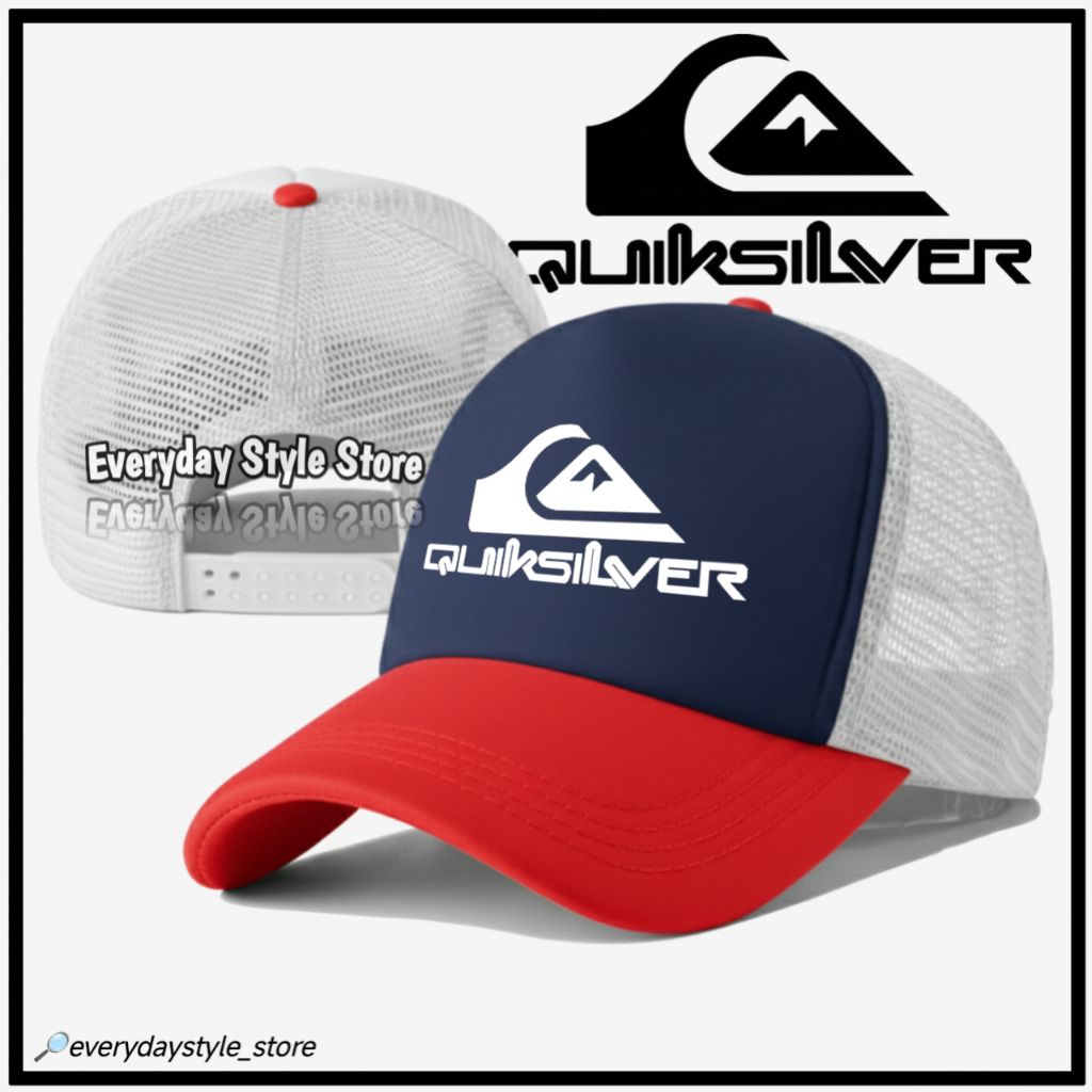 Chapéu De Caminhoneiro Quicksilver/Malha De Surf Quiksilver Para Homens E Mulheres
