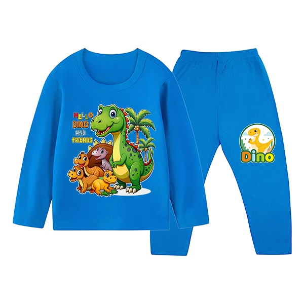 Conjunto De Pijamas Infantis Dino And Friends Confortáveis E Duráveis 1-10 Anos 1006
