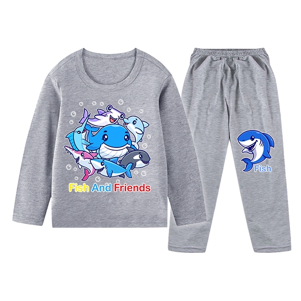 Conjunto De Pijamas Infantis Fish And Friends Confortáveis E Duráveis De 1 A 10 Anos 257