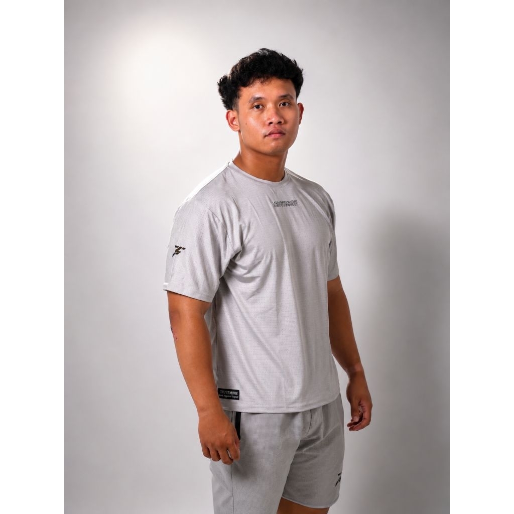 TRUSTMORE Grey MISTY 1306 UNISEX REGULAR FIT RUNNING Tênis GYM PADEL T-SHIRT
