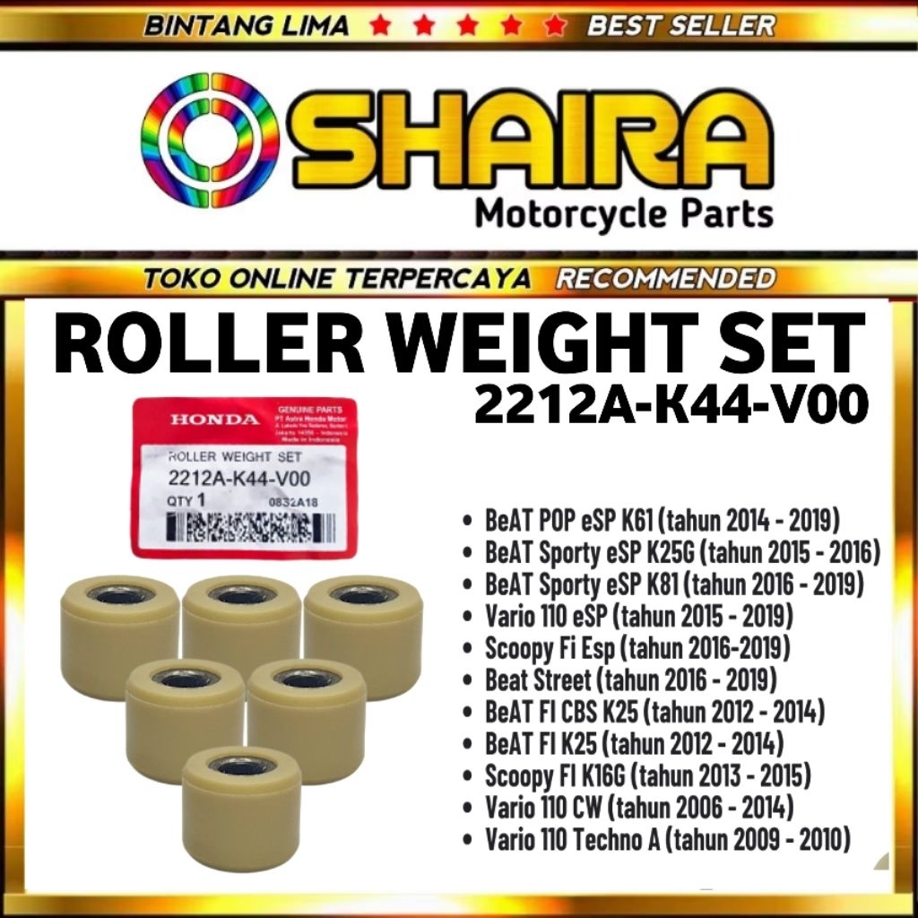ROLLER BEAT ESP/POP/STREET/Scopy LED/VARIO 110 FI SPACY/Rolo HONDA Scoky K44 EAP Escoppy Colher TECHNO