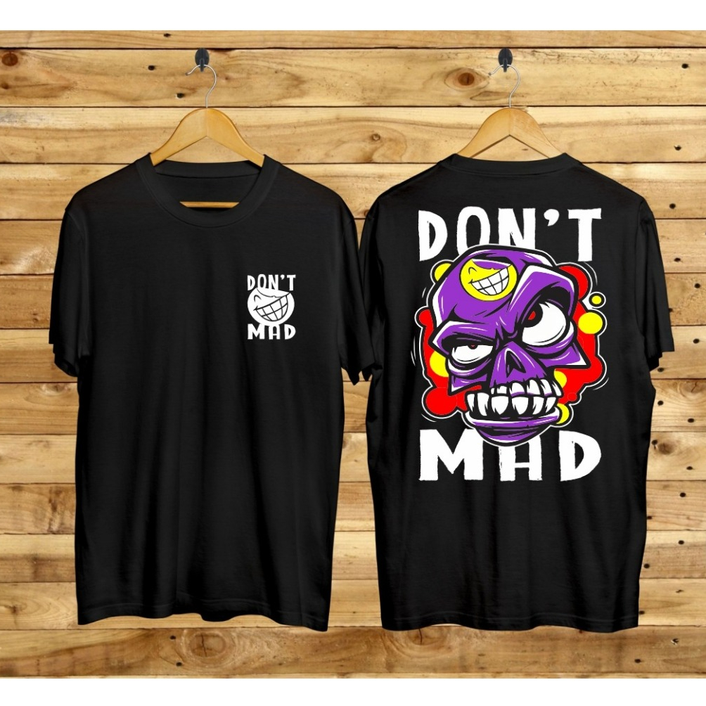 Camiseta Unissex KATUN Com Motivo Preto DONT MHD , Distro Masculino Mais Recente , Algodão Penteado Macio , Confortável 