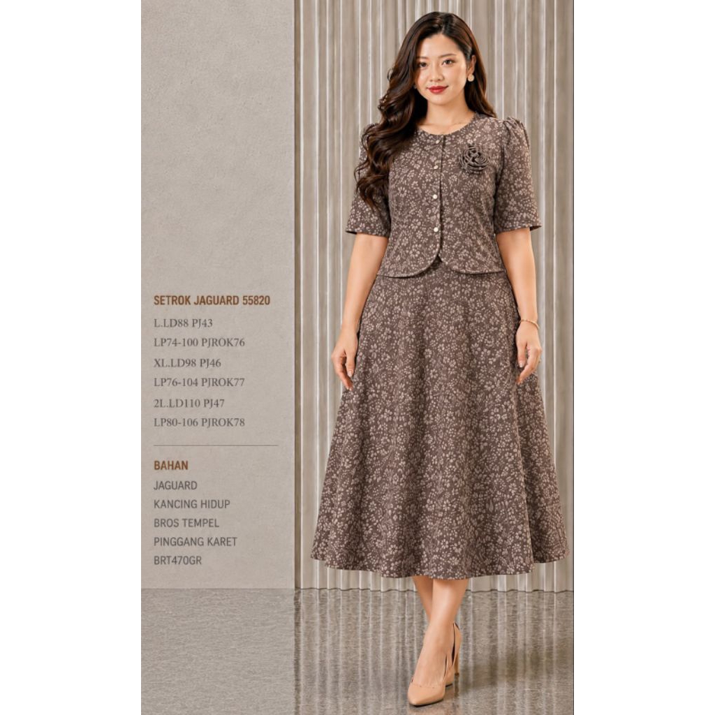 KATUN KD55820 Elegante Conjunto De Saia De Algodão JAGUARD Feminino REAL PICT