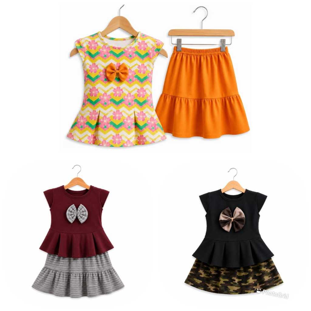 Conjunto Peplum Infantil Maxi One Nissa De 3 A 4 Anos Com Motivo Aleatório