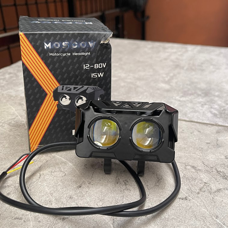 CAHAYA MATA SQL Refletor De 2 Olhos E 3 Luz Branca Amarela Led Moscow 12-80V 15 w