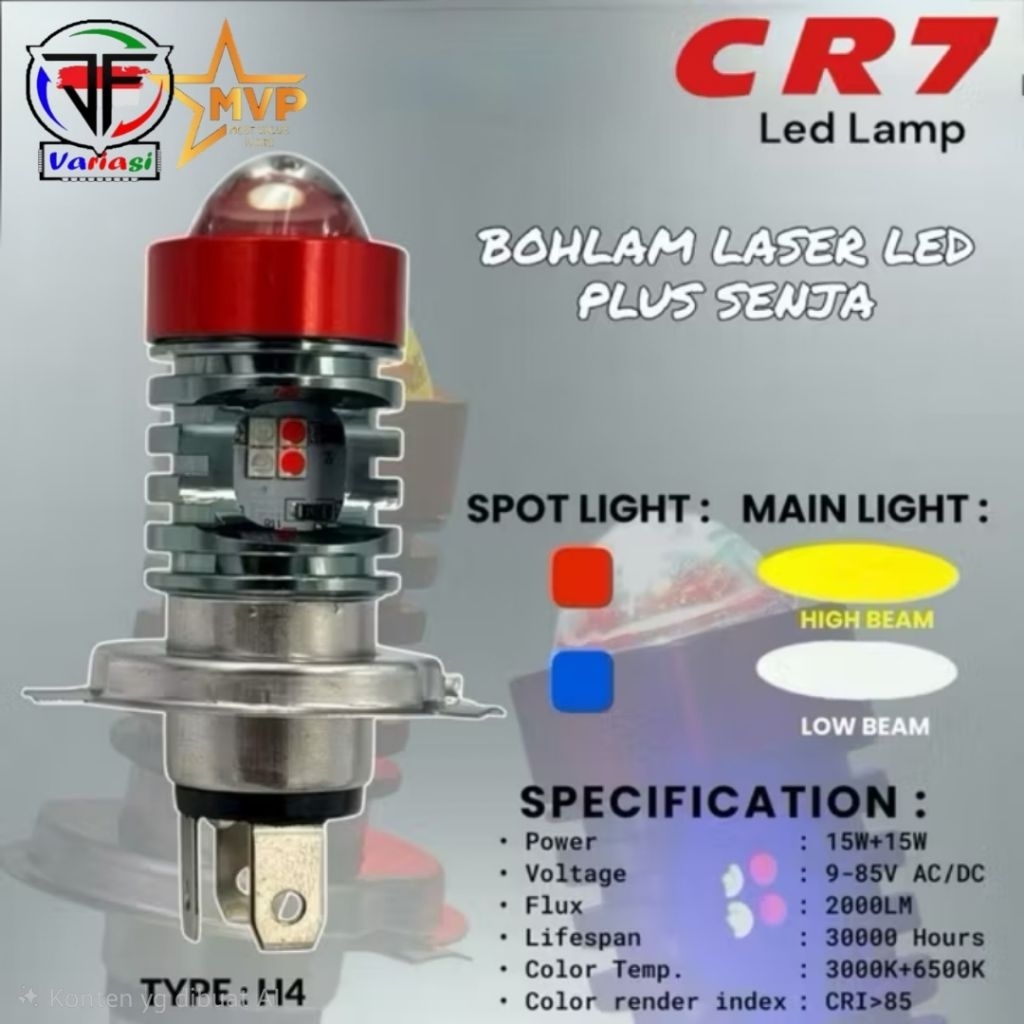 MERAH H4 LASER AC DC LED Farol De Motocicleta + TWILIGHT Vermelho-Azul/H4 3 Pernas SUPER Brilhante Luz De Projetor