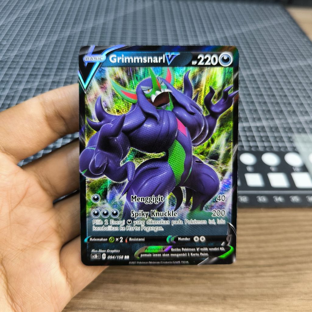 Cartão Pokémon Grimmsnarl V 094/158 RR Coleção VMAX Conjunto Espumante B