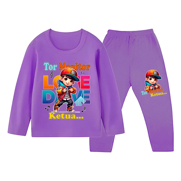 Tor Monitor Head Kids Pijama Conjunto Confortável Durável 1-10 Anos 2321
