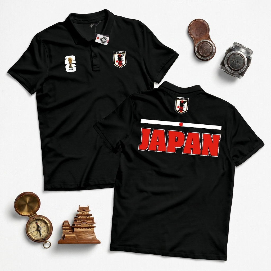 KRMK Camisa Polo Unissex De Gola Copa Do Mundo FIFA 2026 Japão Da Seleção Japonesa 2026 JFA