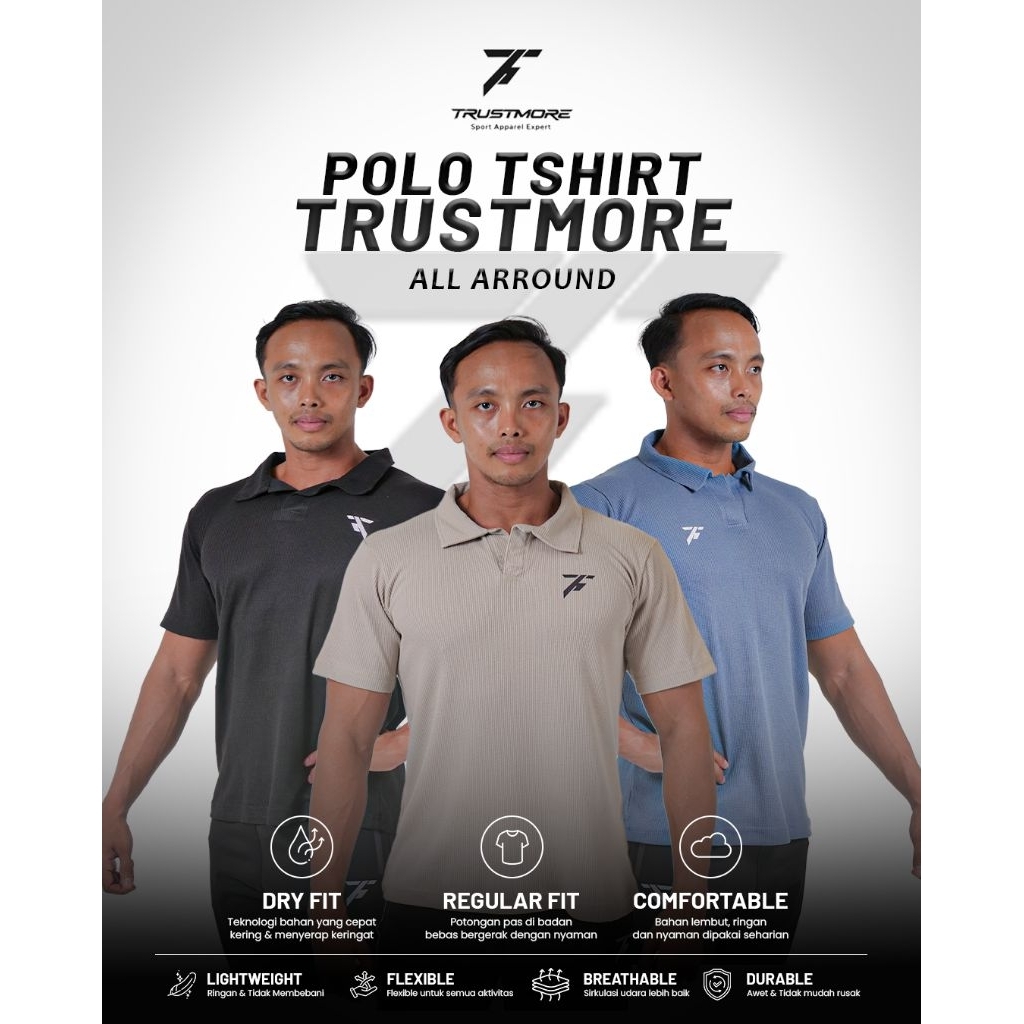 Camisa polo TRUSTMORE WAFFLE 1310 golf Tênis padel Ginásio Esporte Treinamento Corrida Roupas Esportivas