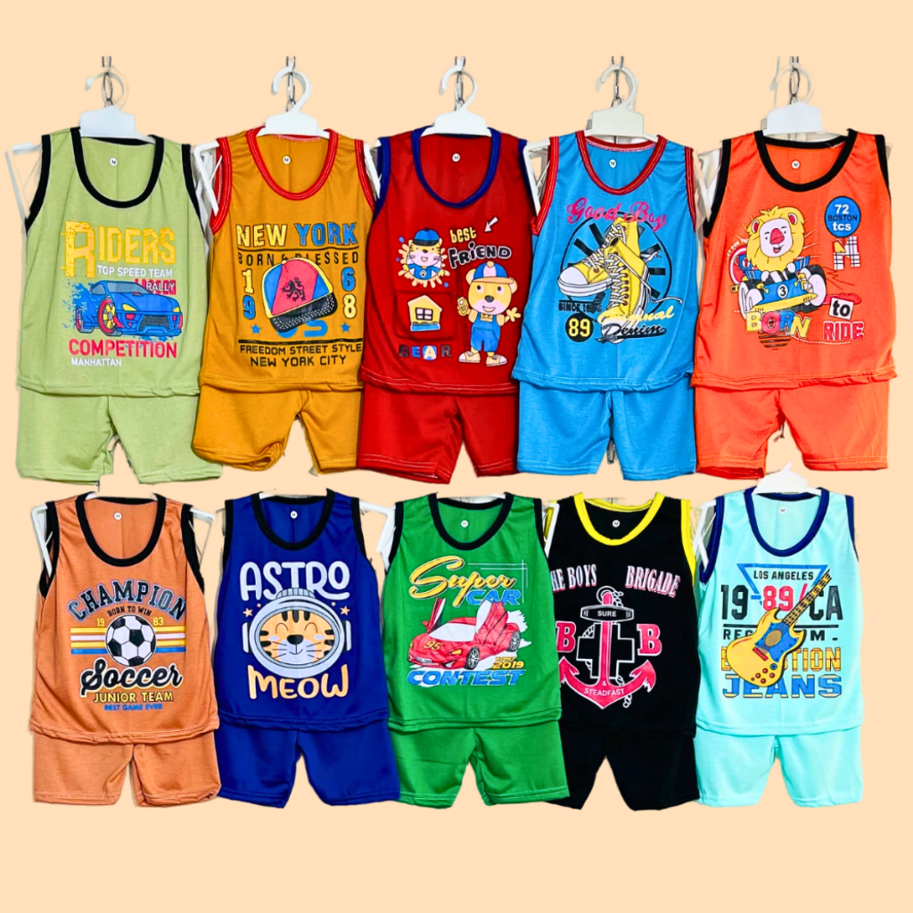Pacote De 10 Conjuntos De Camisetas Para Meninos De 1 A 5 Anos , Lekbong , Código 34