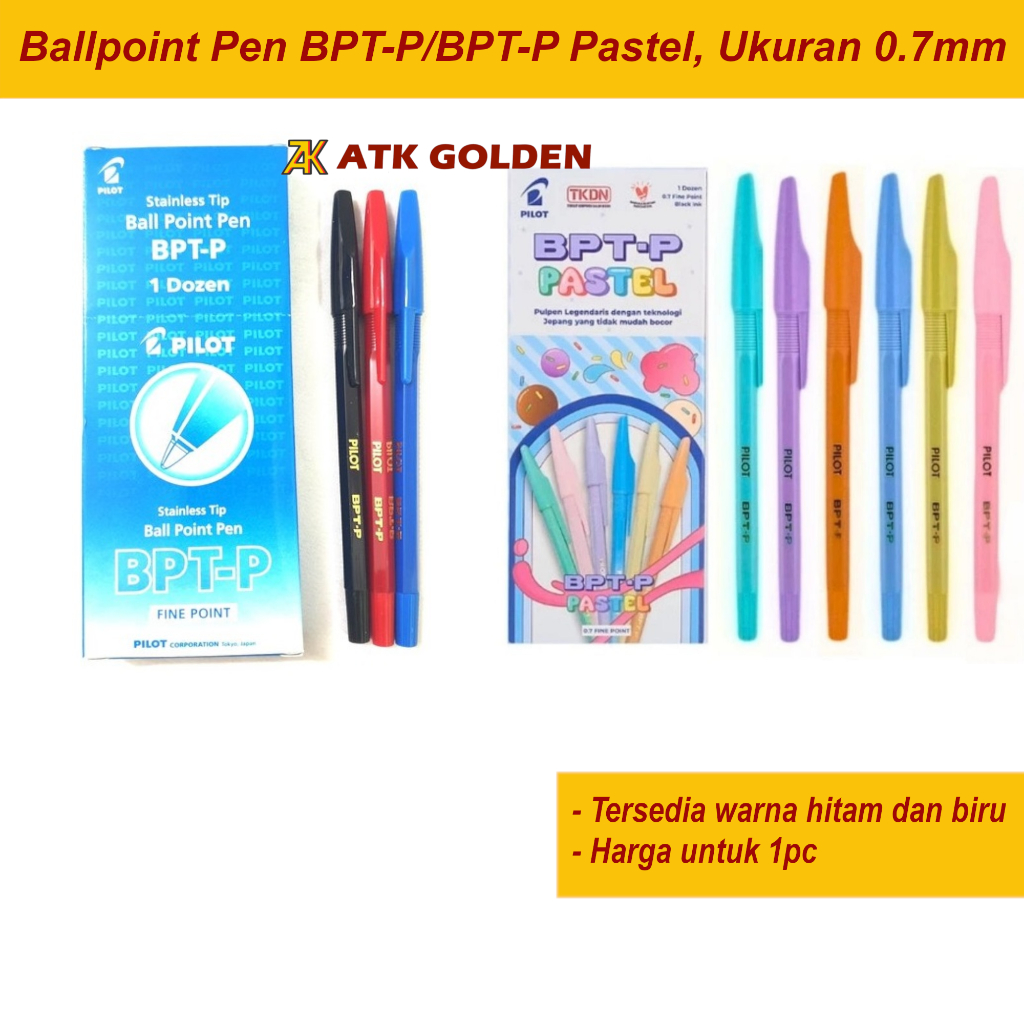 Caneta Ponta Fina Pilot BPT-P 0.5mm Preto Azul