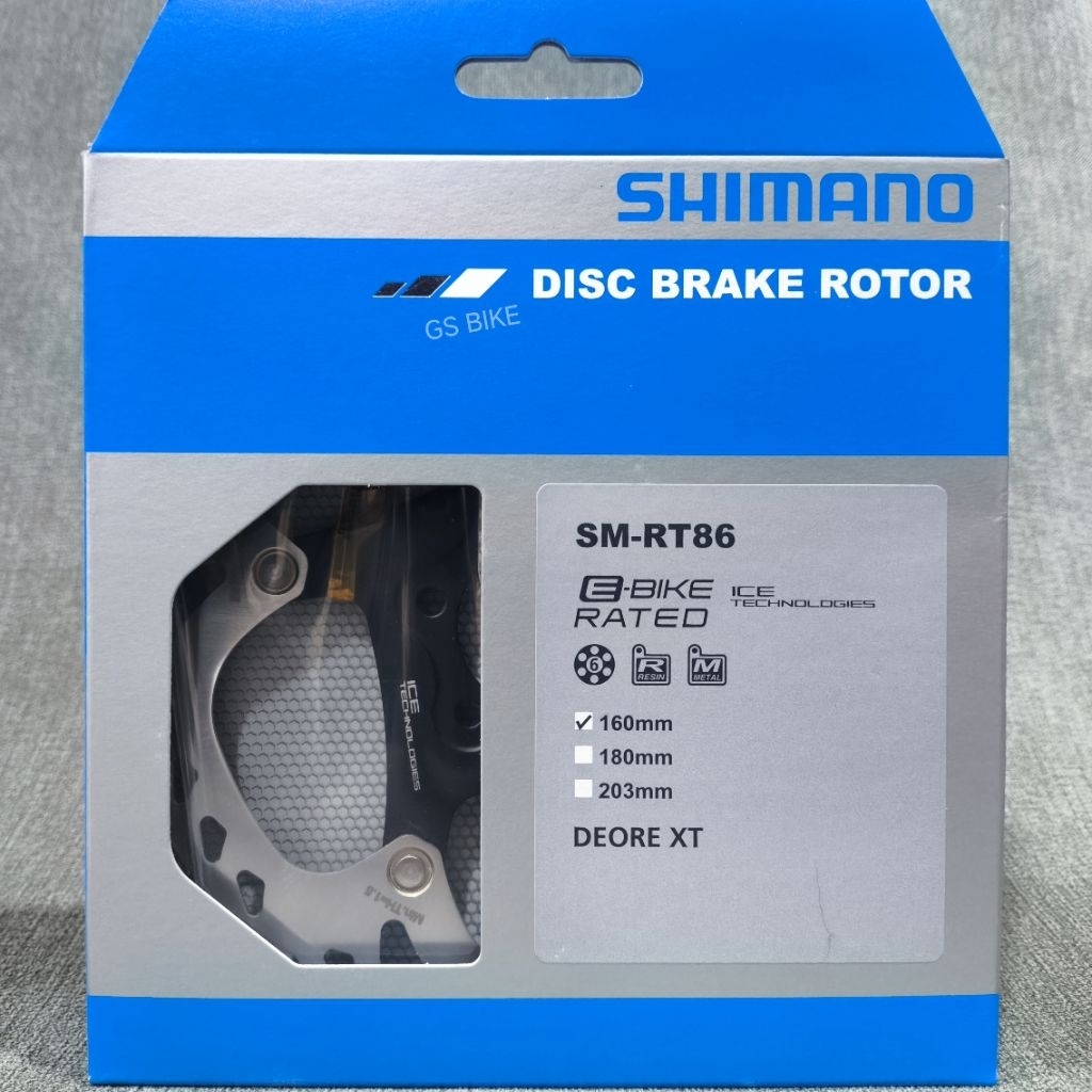 SHIMANO XT SM-RT86 6 Parafusos 160mm 6-Polegada Rotor De Freio A Disco 6B MTB Bicicleta Placa Icetech Japão original