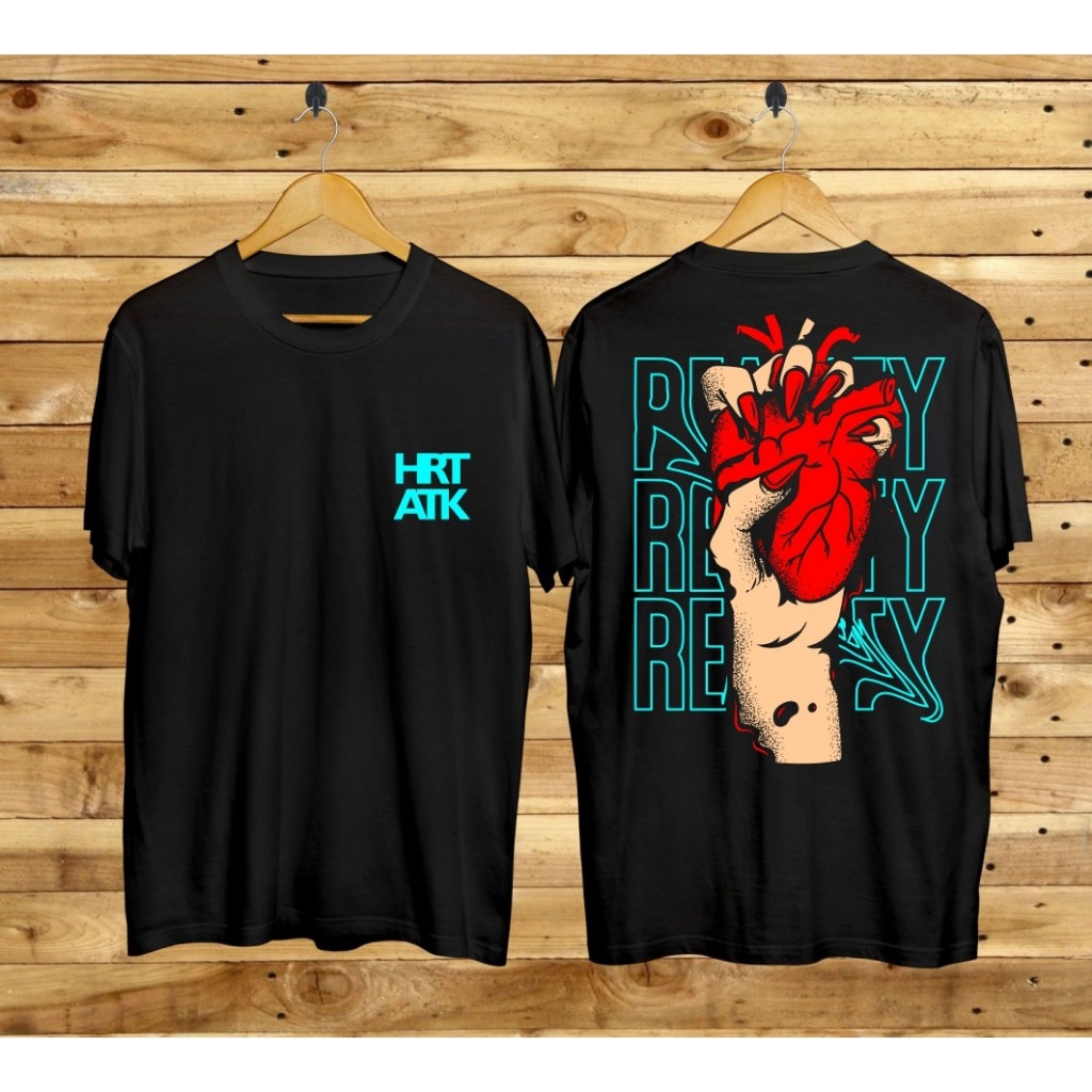 Camiseta Unissex KATUN Com Motivo Black HEART , Distro Masculino Mais Recente , Algodão Penteado Macio , Confortável De 