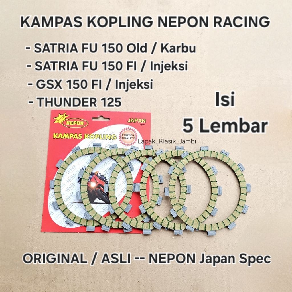 Forro De Embreagem Pano Placa SATRIA FU 150 Carburador Antigo THUNDER 125 Fi GSX 150 NEPON RACING Original Japão Spec
