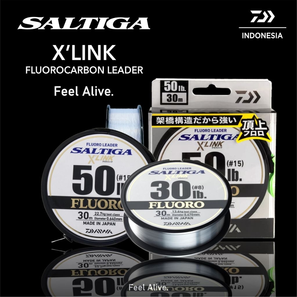 Linha De Pesca Daiwa Saltiga Fluorcarbono Leader X-Link 30 Metros