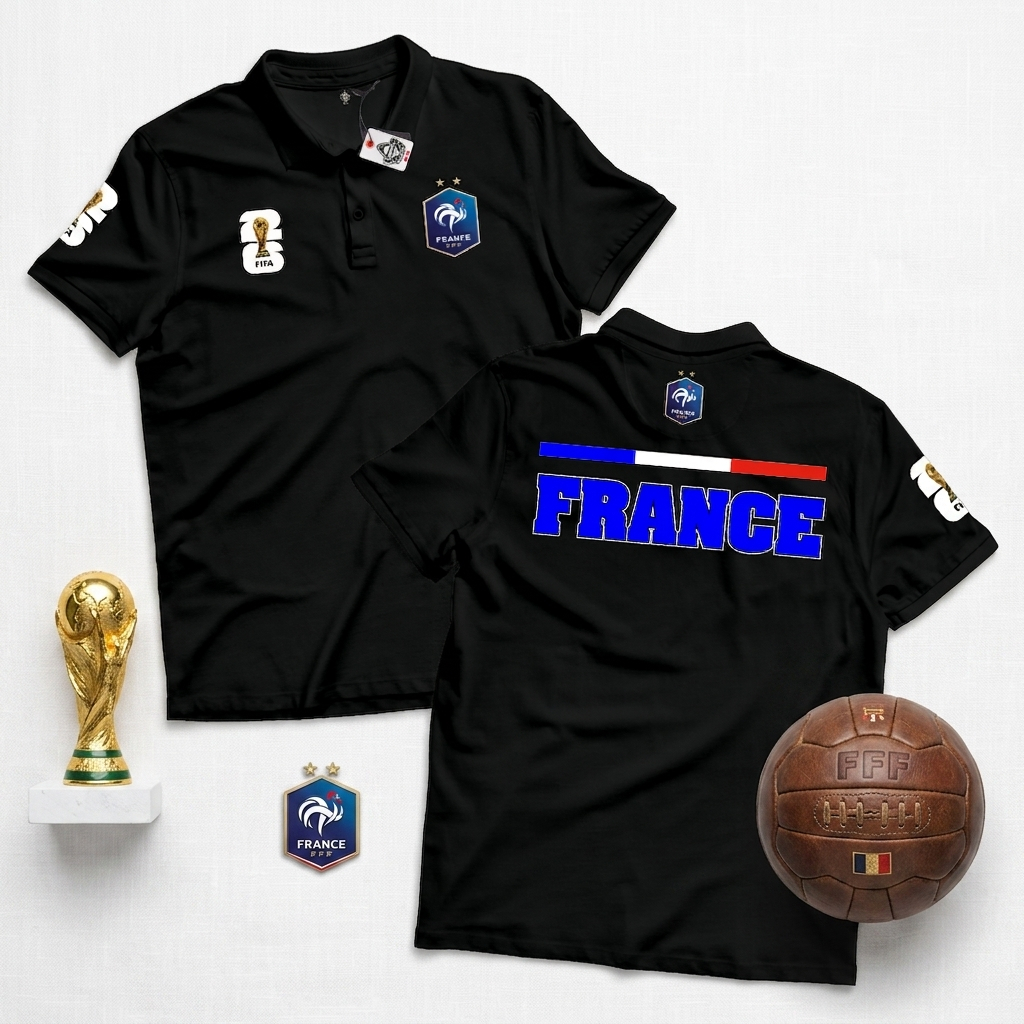 Camisa Polo Distro Unissex KARIMKAE França Seleção Nacional Copa Do Mundo 2026 Com Gola Francesa Da