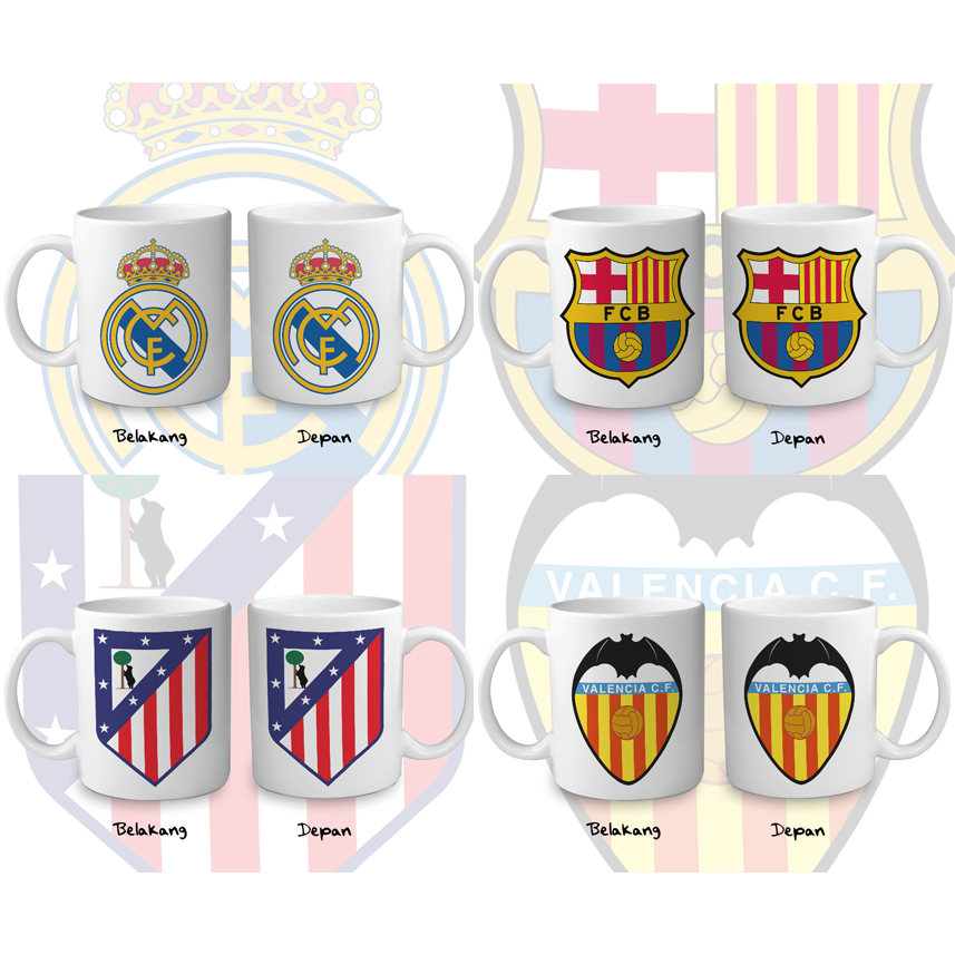Caneca Personalizada Barca Real Madrid Atlético La Liga SNI Cerâmica 8cm De Diâmetro