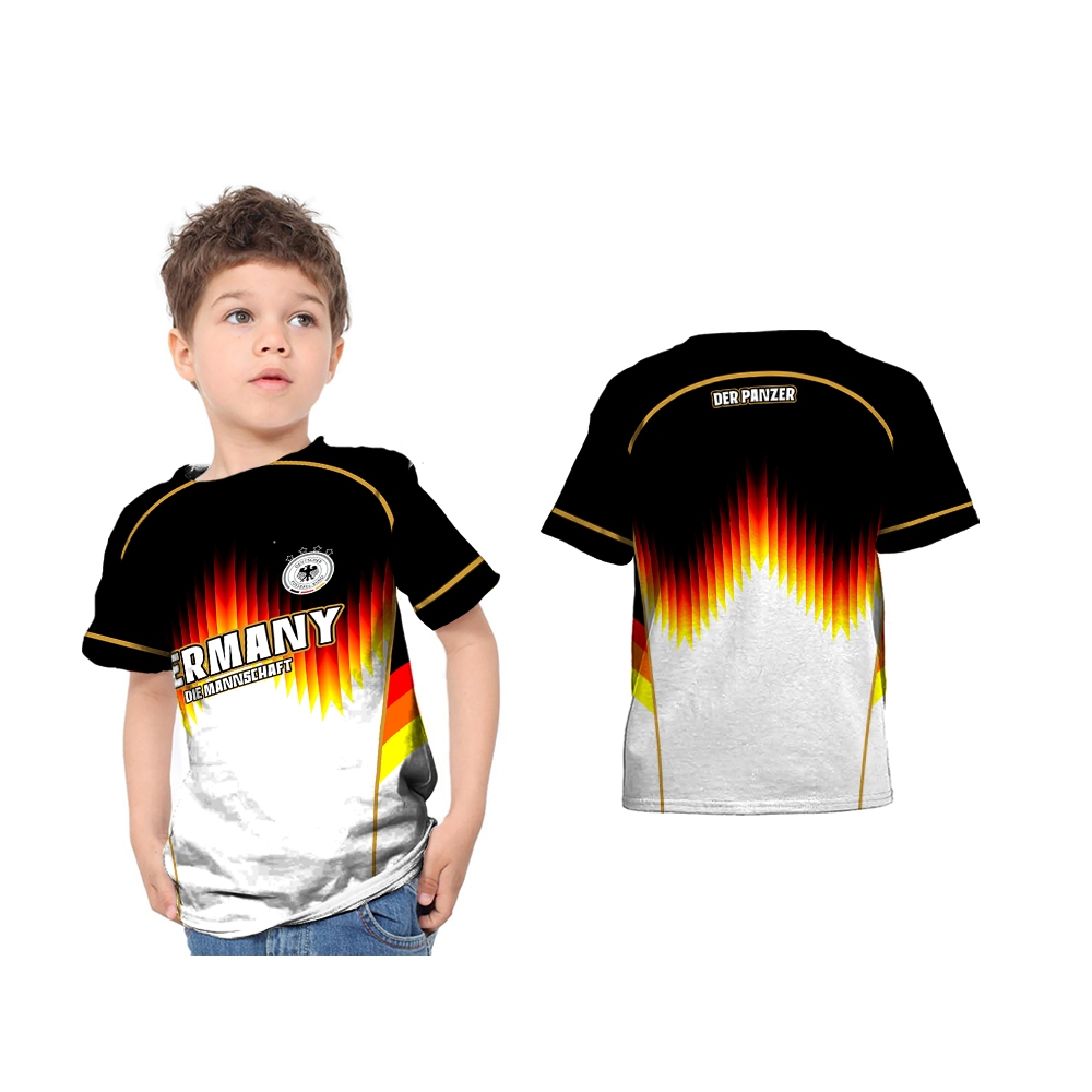 Camiseta Infantil Camisa Fantasia Copa Do Mundo Alemanha 2026 Nome E Número Gratuitos Impressão Completa Personalizada