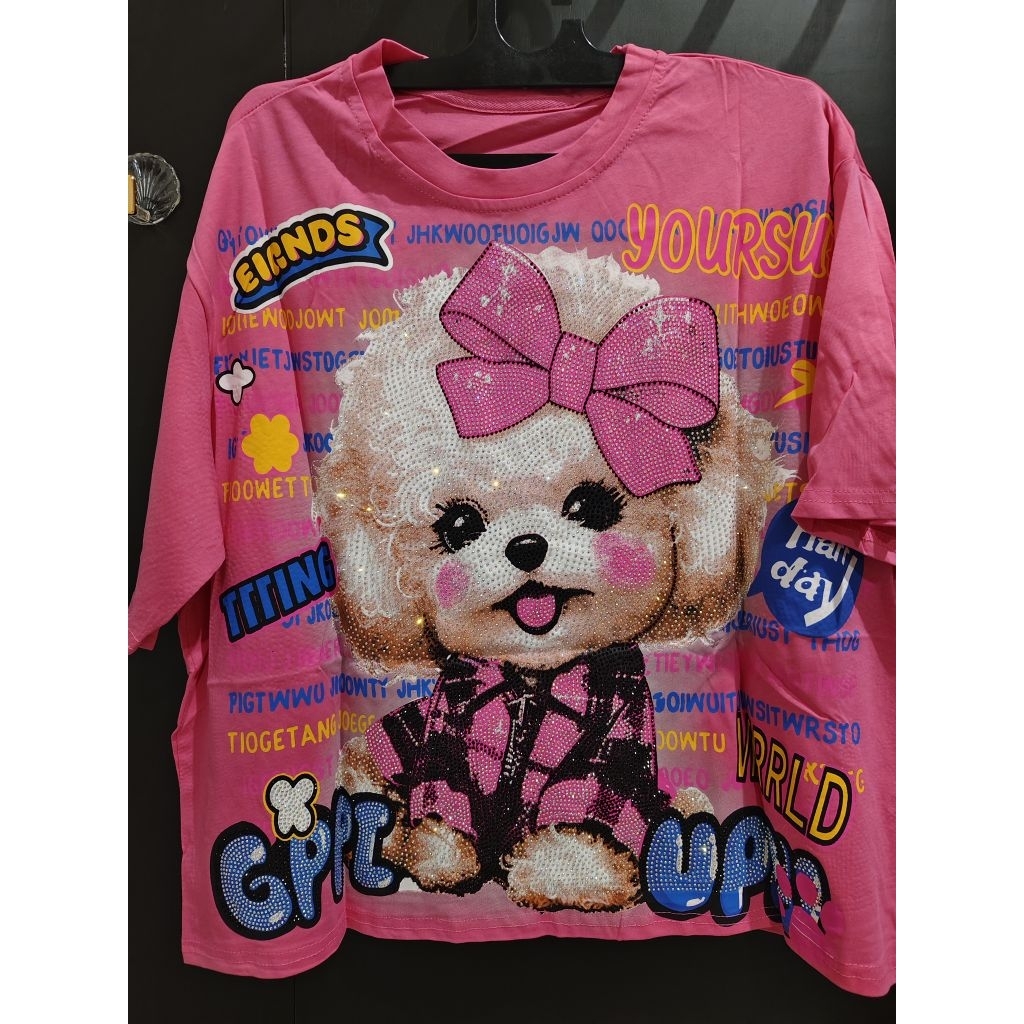 Youkia Poodle Fushia Nova Camiseta Semi Crop Premium