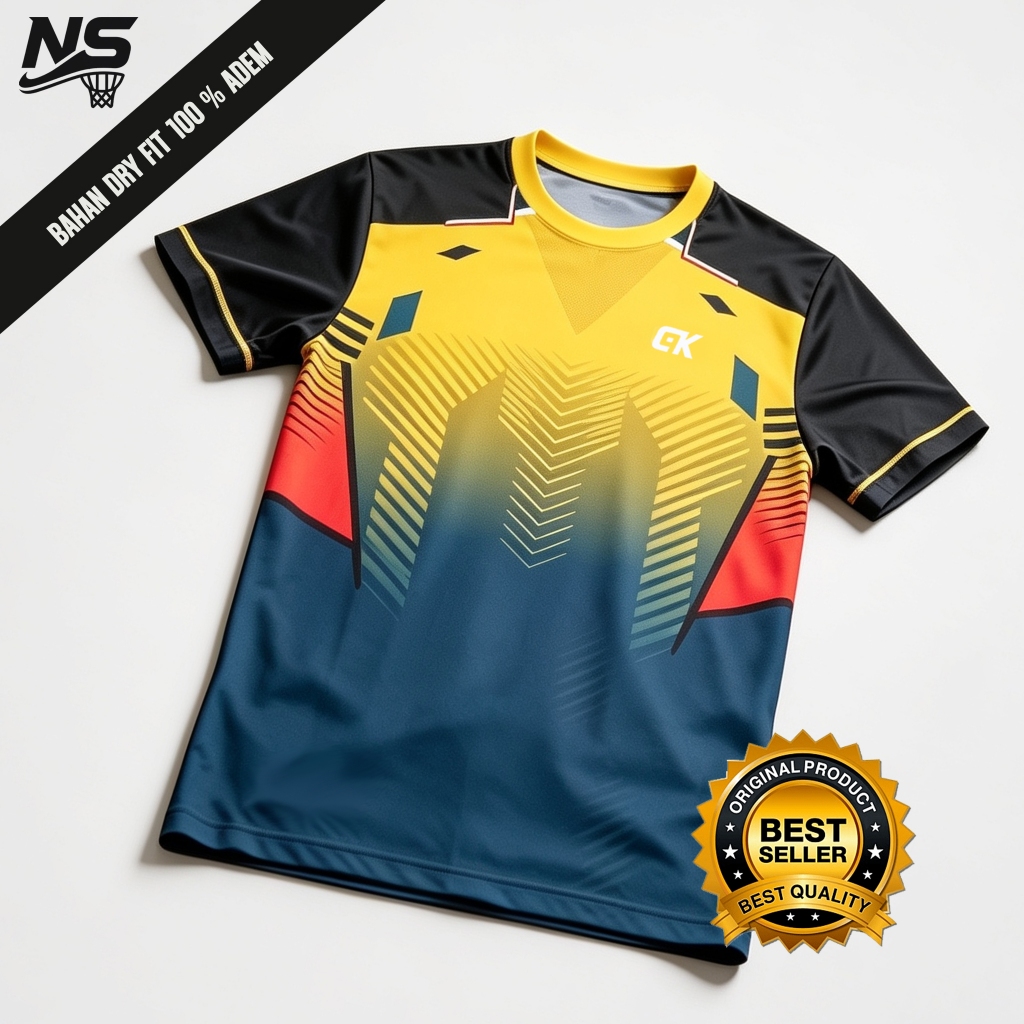 T-SHIRT Esportiva Com Estampa Completa Treinamento Futebol FUTSAL PADEL BADMINTON Tênis Voleiball GUM RUNNING TRAINING J