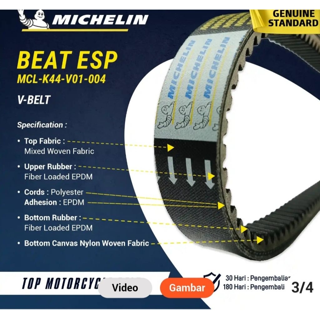 HONDA BEAT ESP POP K44 VANBELT ORIGINAL (MICHELIN)