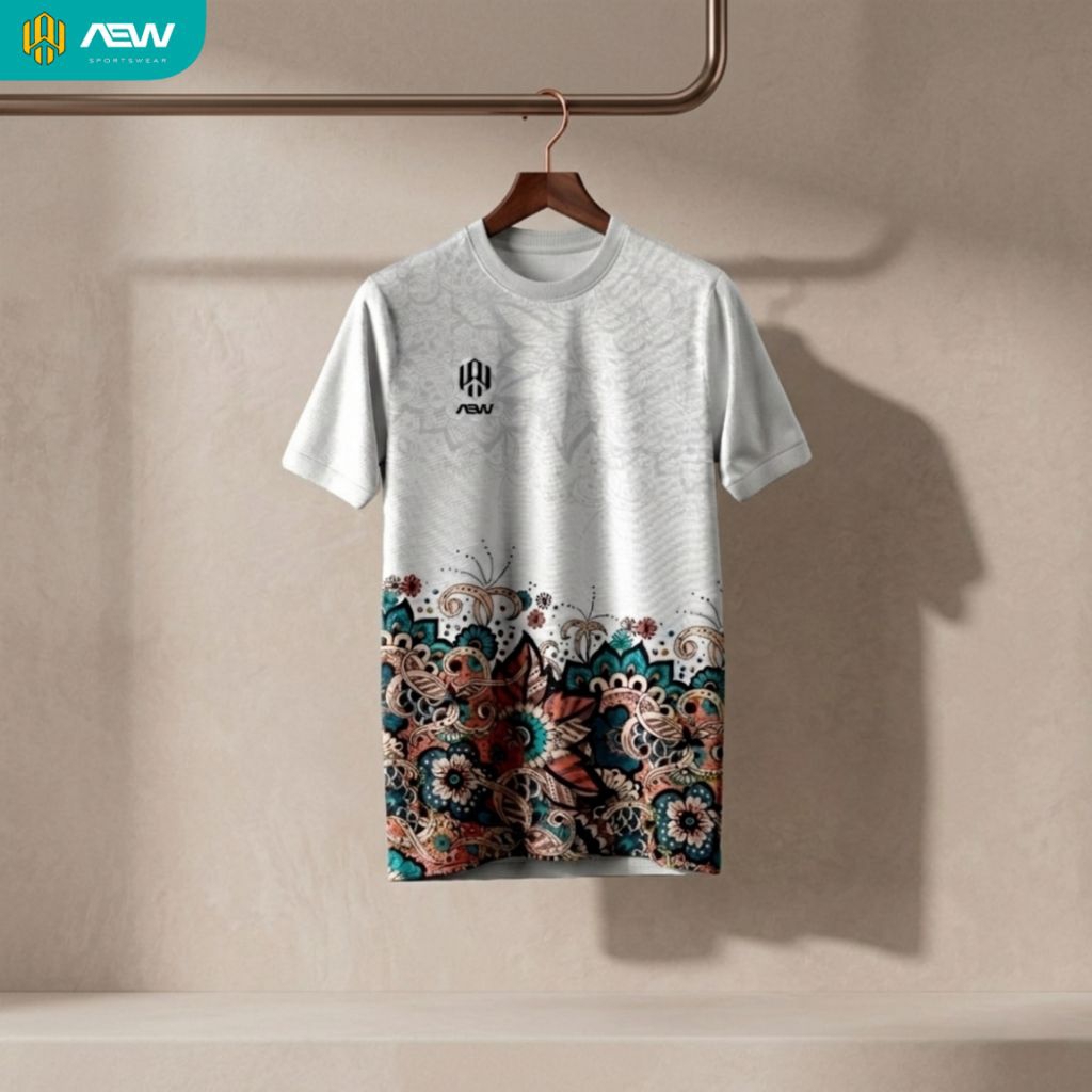 AEW Sport-Camiseta Com Estampa Batik , Top Esportivo Masculino E Feminino , Futsal , Badminton , Vôlei , Camisa Dryfit P