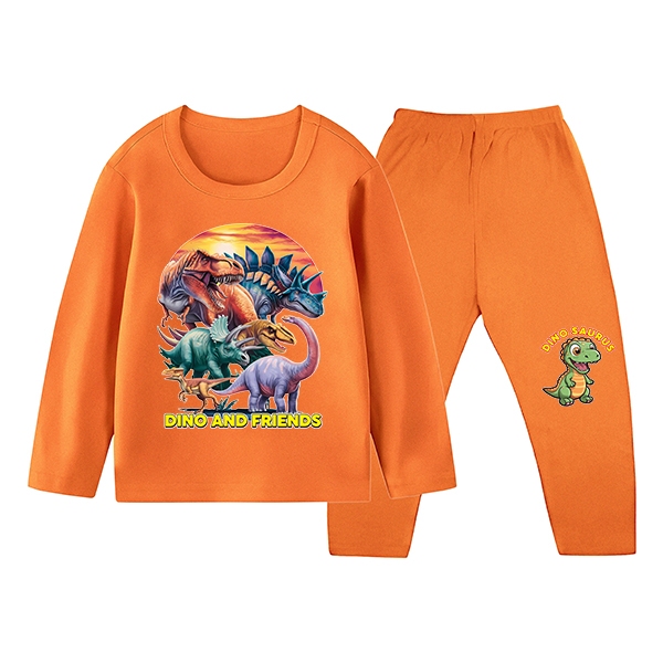 Conjunto De Pijamas Infantis Dino And Friends Confortáveis E Duráveis 1-10 Anos 245