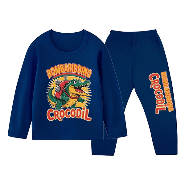 Conjunto De Pijama Infantil Bombridino Crocodil Confortável Durável 1-10 Anos 1820