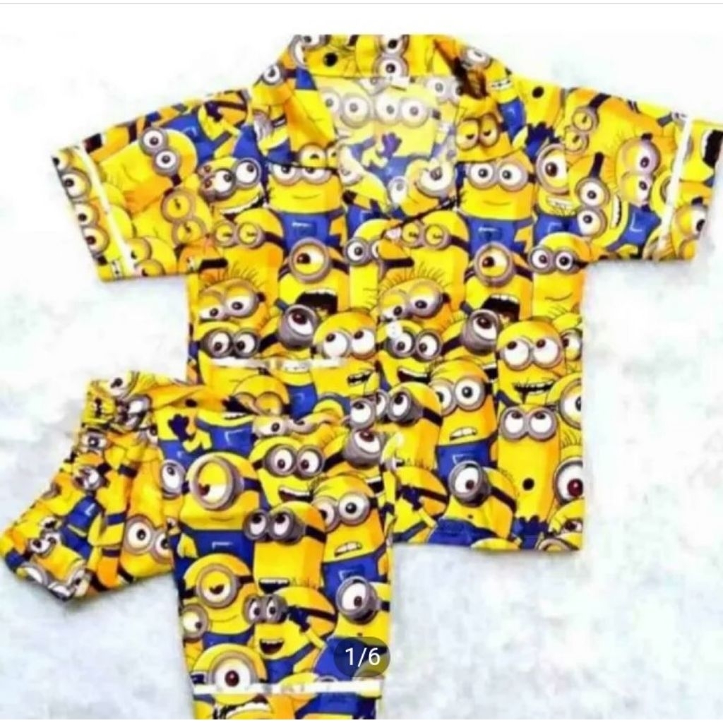 Frete Grátis/Pijamas Infantis Com Padrão Minion Para Meninos E Meninas Fáceis/Roupas