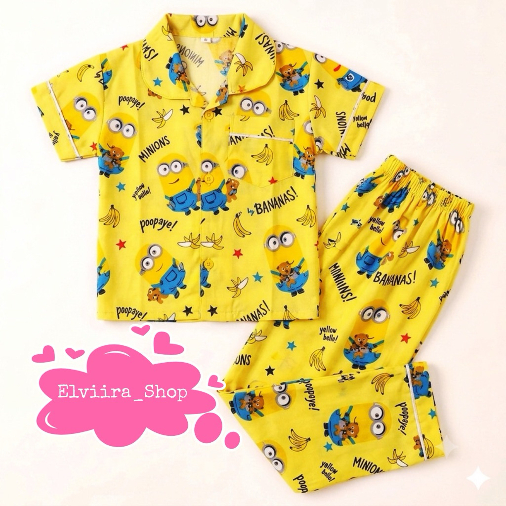 Pijamas Para Meninos E Meninas De 1 A 10 Anos Com Motivo Minion/Conjuntos De Roupas Virais